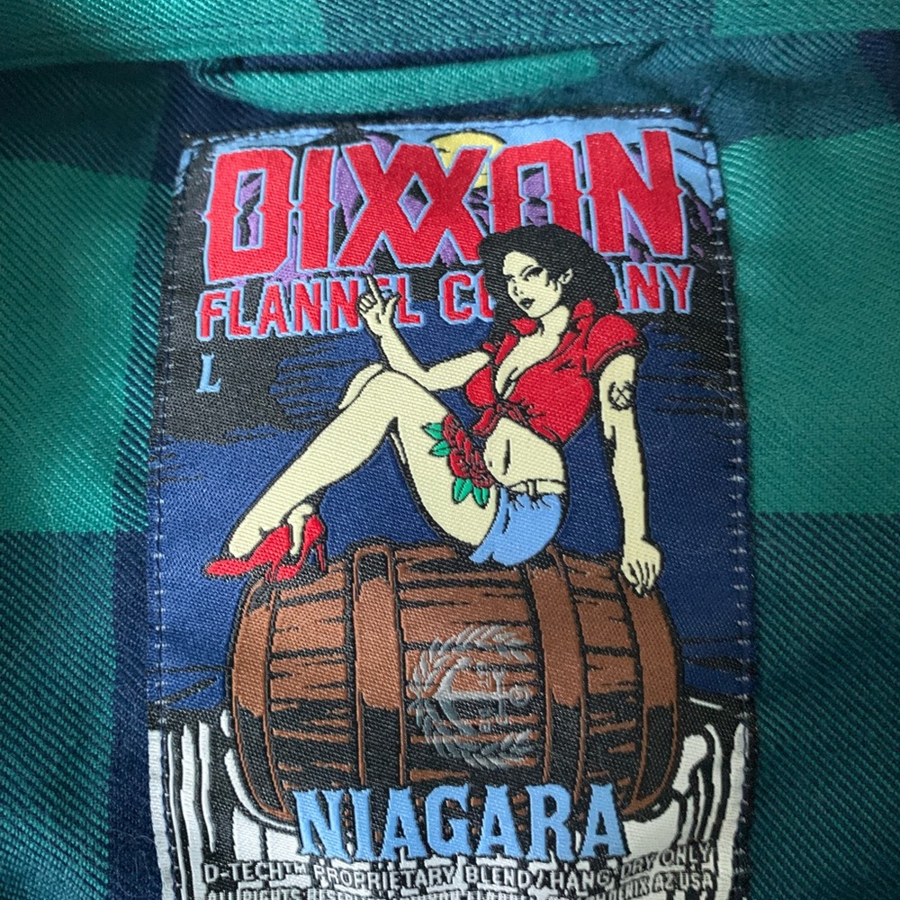 DIXXON Blue and Green Casual Button Down Shirt